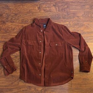 GAP Rust Corduroy Button-Up Shirt